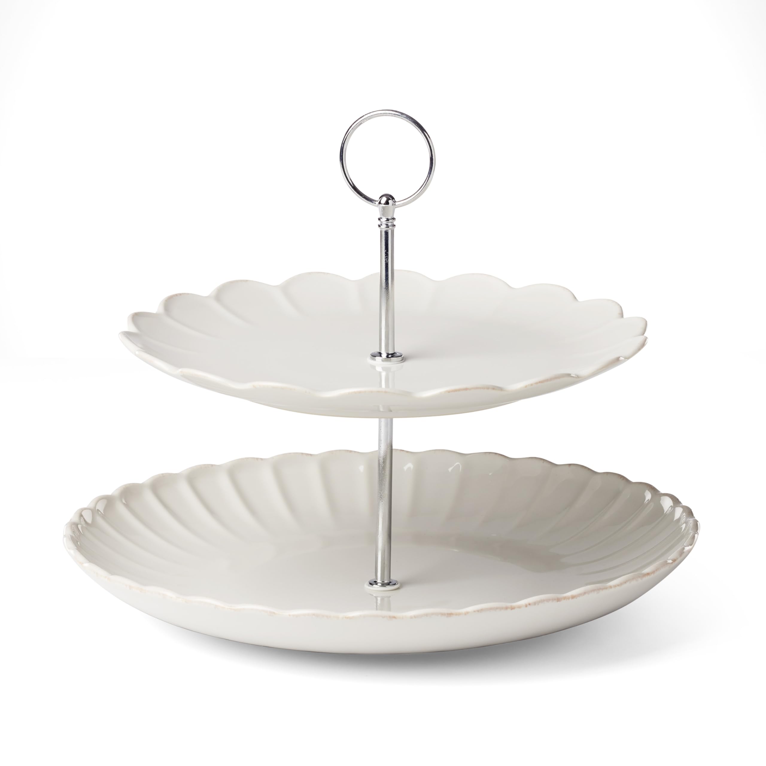 Amazon.com | Lenox 897195 French Perle Scallop White 2-Tier Server